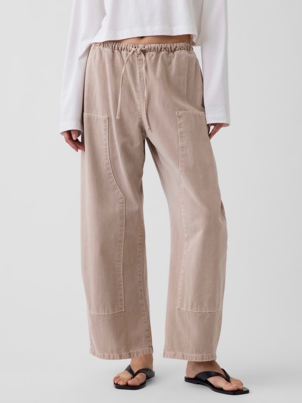 Gap Easy Double-Knee Barrel Pants in Wicker Tan NWT